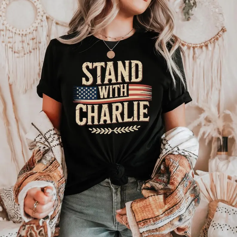 Stand With Charlie Kirk Shirt, Free Speech Support Tee, Vintage College Political Shirt, Political Shirt, Justice For Charlie