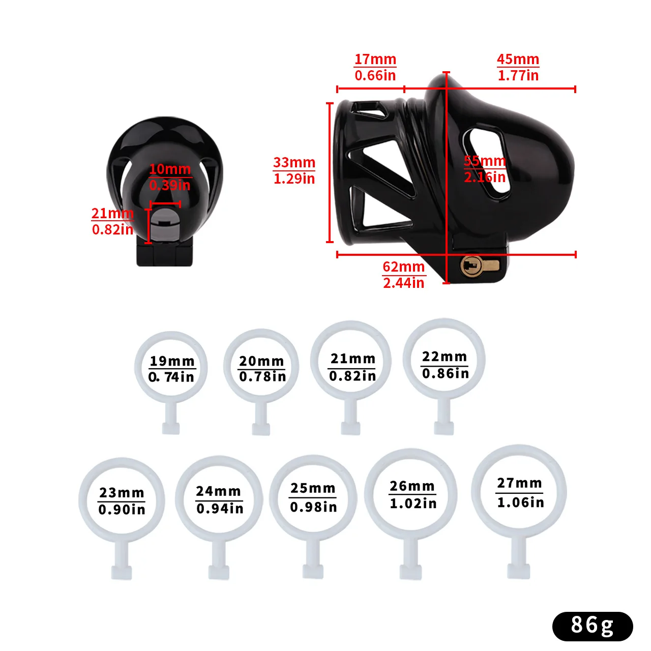 Small Bullet Glans Chastity Cage ABS Resin  Invisible Rings Lockcock Penis Restraint Convenient Wear BDSM Sex Toys For Men view 2