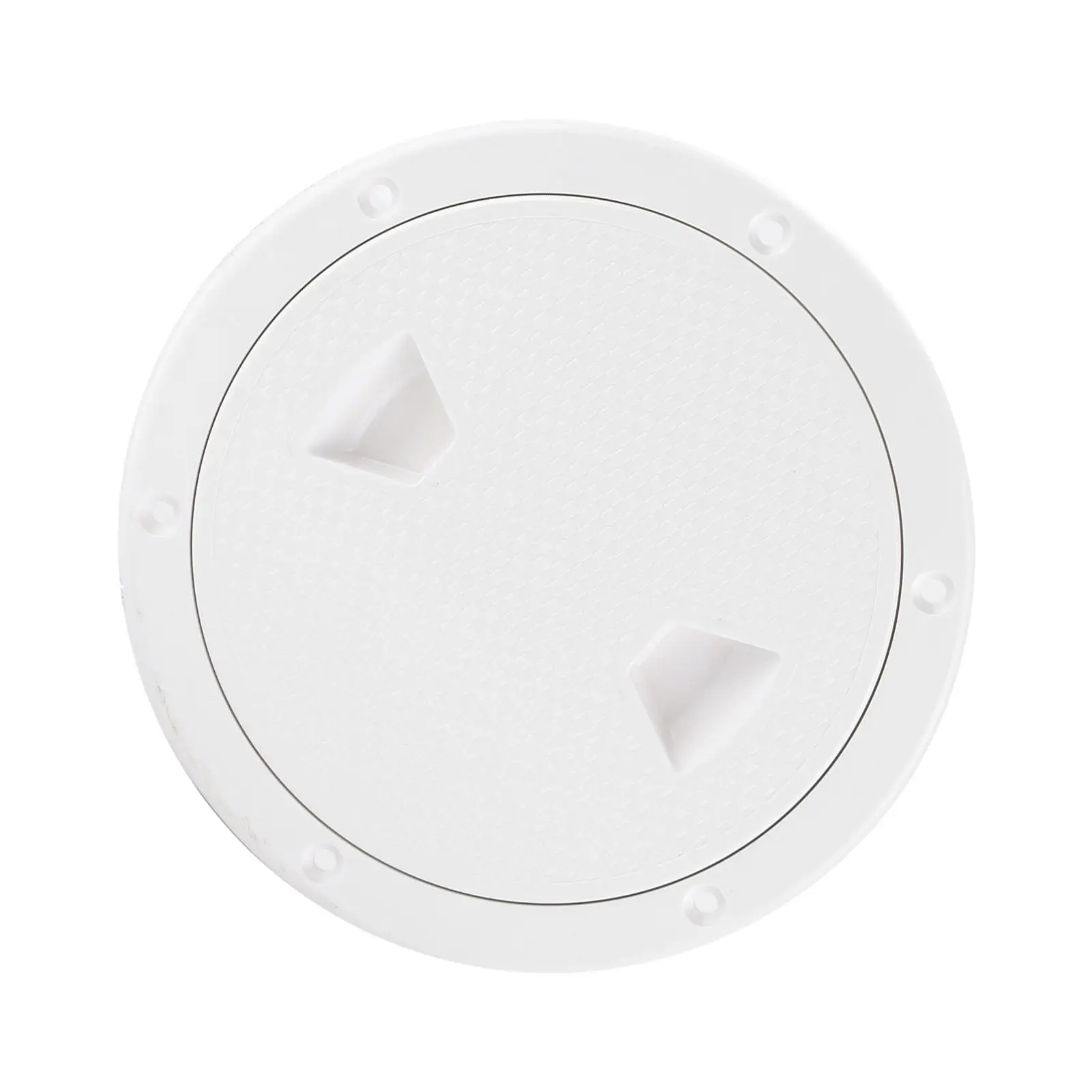 6in Round White Deck Plate with Separate Design and Pre Drilled Holes   Access Hole for Yacht Marine