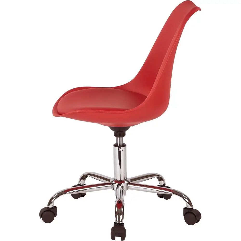 كرسي مكتب هوائي بدون ذراع من إيمرسون مع عجلات، أحمر #5
