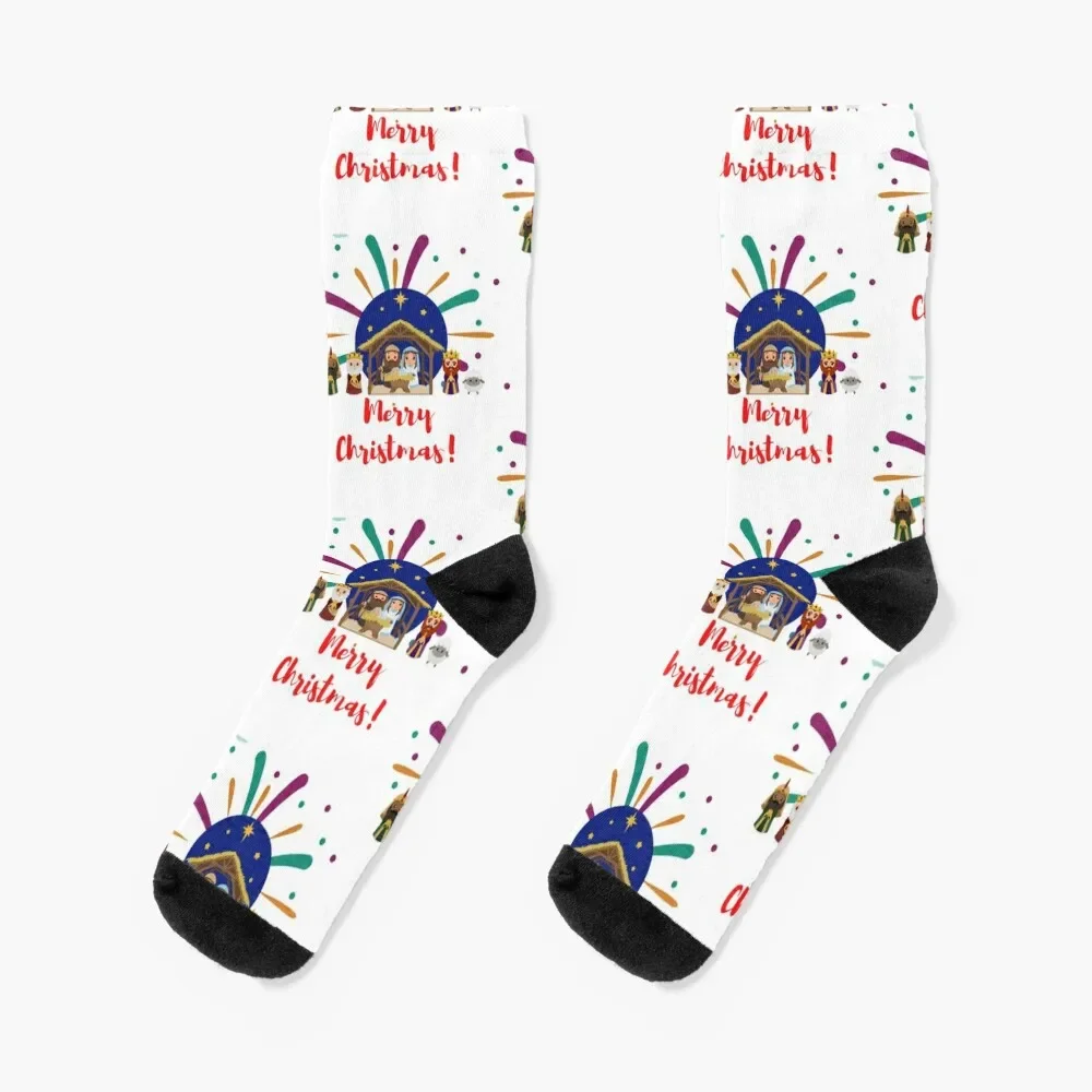 

Merry Christmas,xmas,three Kings,christian, Jesus, Mary, Josef Socks gifts hiphop designer brand Socks Women's Men's