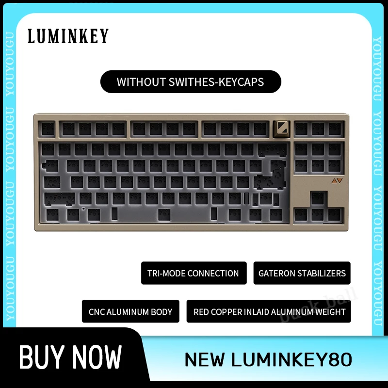 

New Luminkey80 Mechanical Keyboard Kit Aluminum Alloy Anodize Gasket Hot-Swap Wireless 3-Mode Rgb Customize Gaming Keyboard Gift