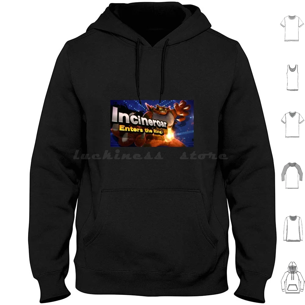 Incineroar Enters The Ring Sudadera con capucha de algodón de manga larga Incineroar Incineroar Incineroar sol y luna sol y luna Smash Smash