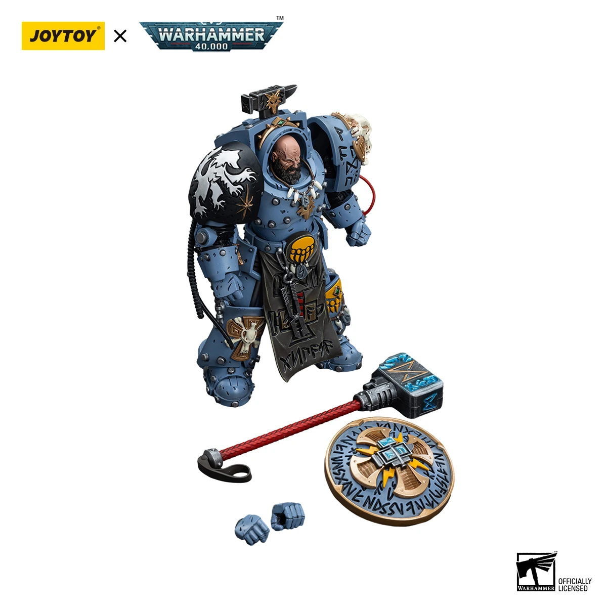 JOYTOY Warhammer 40K 1/18 Actie Figuur Space Wolves Arjac Rockfist Anime figuren Speelgoedmodel