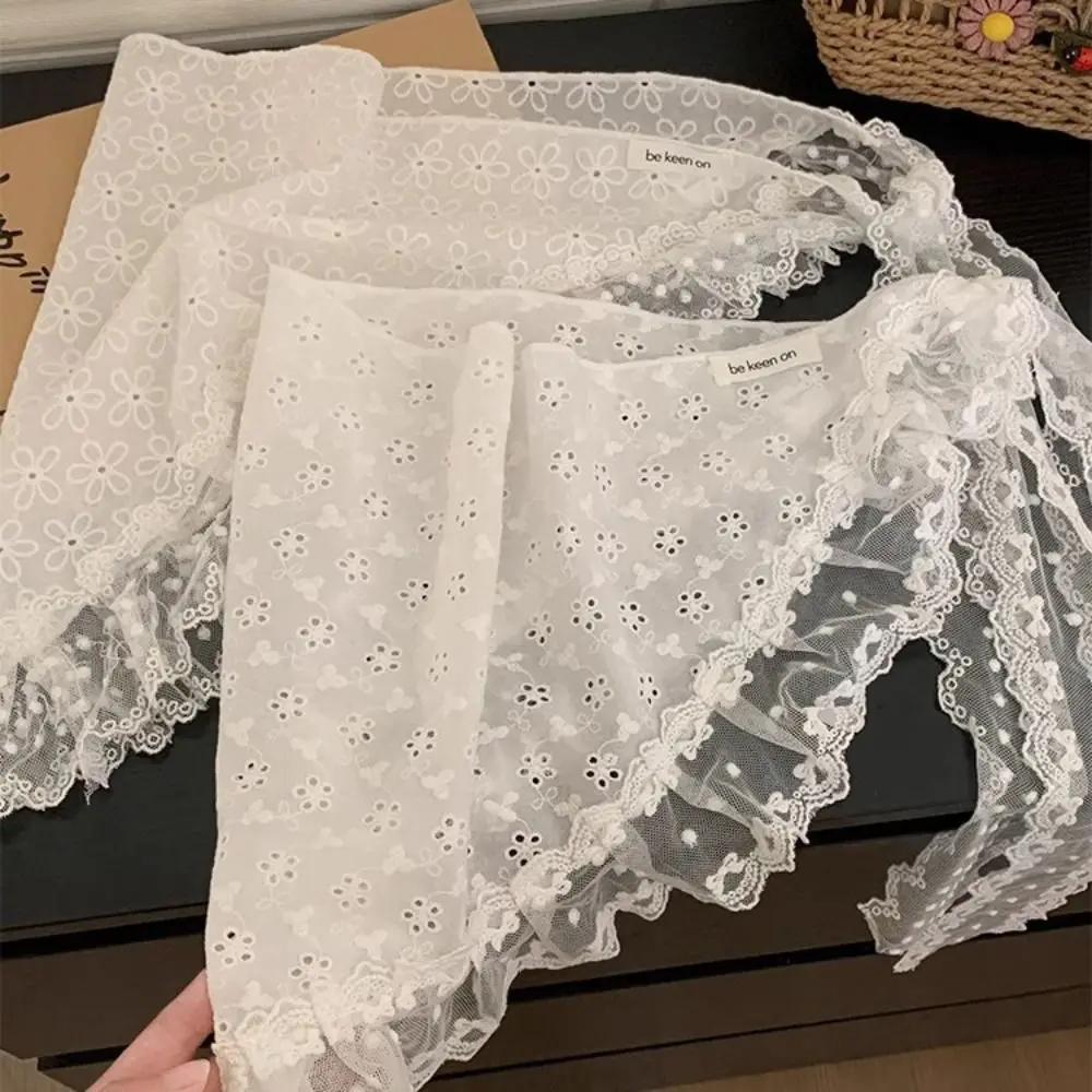 Rok Mini Renda Manis Lembut Rok Kasa Gaya Korea Bunga Rok Tepi Ruffle Bertali Pinggang Tinggi Wanita