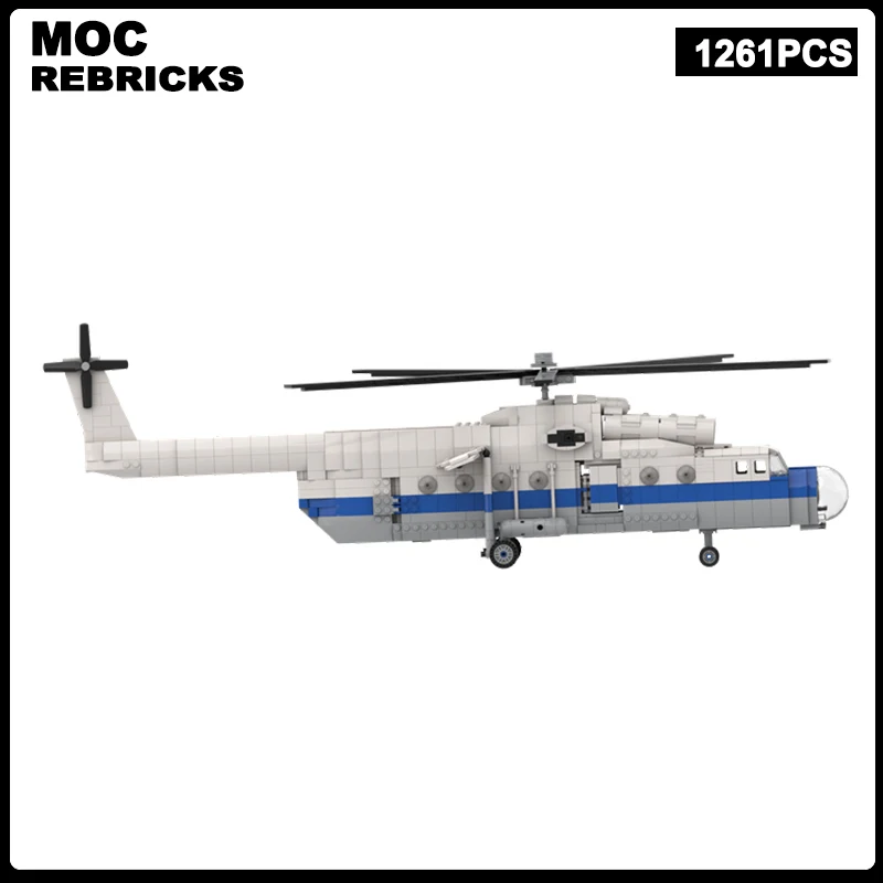 WW2 Military Series MI 6 Hook Helicopter MOC Building Block Assembly Model Brick Toys Aircraft Children's Christmas Gifts