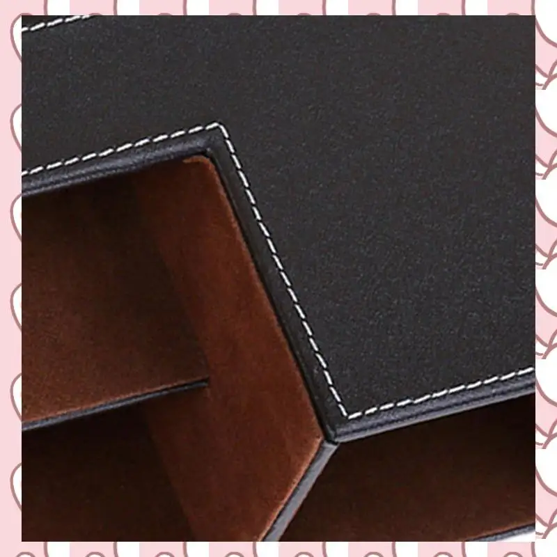 HHTL 2X Leather Desk Organizer,Office Supplies Holder Desktop Stationery Storage Box For Business Card, Pen, Pencil,Remote D