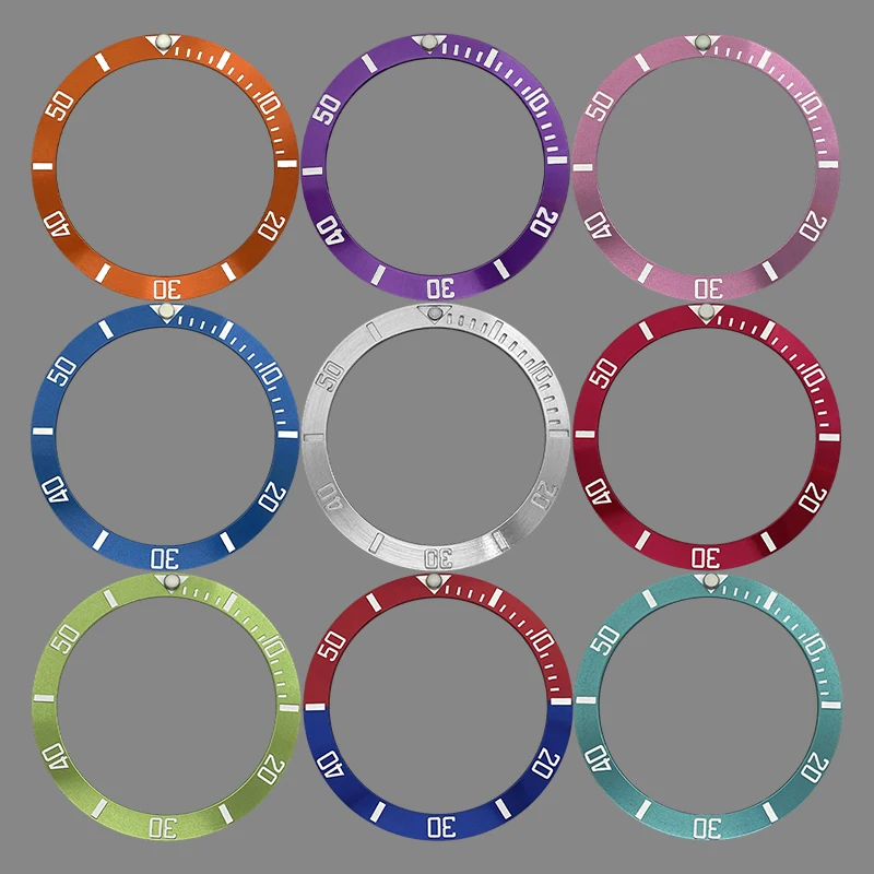 

38mm Curved Aluminum Bezel Insert Ring Fits SRPD GMT SUB SKX007 SKX009 Watch Case NH35 NH36 Movement Men Watch Parts Refit