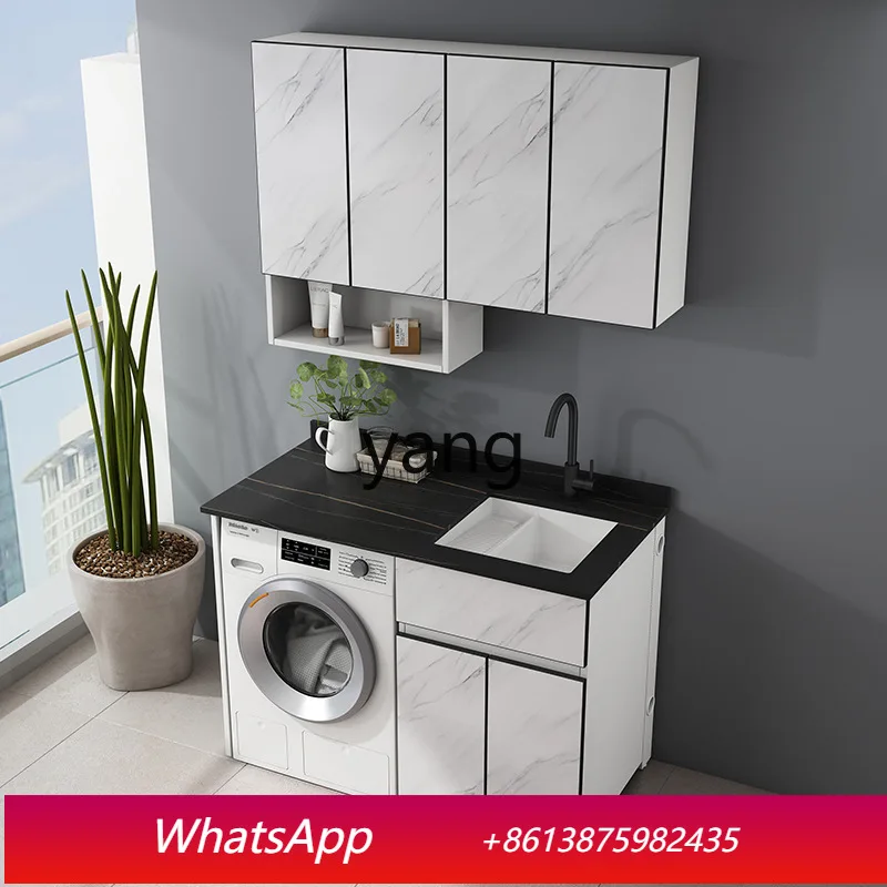 

LHH washing machine significant other cabinet combination rock slab basin integrated cabinet with washboard