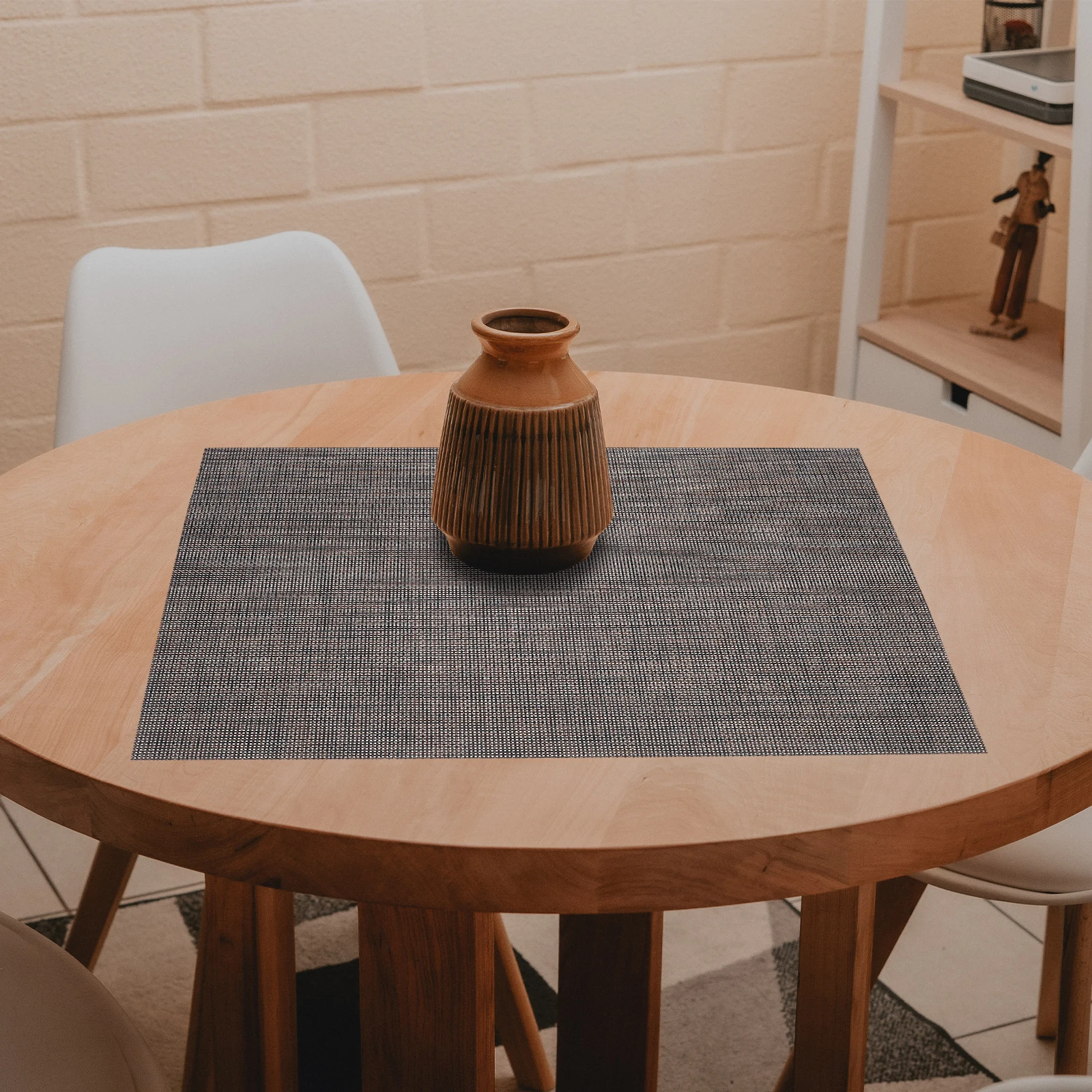 

6pcs Non slip Coasters PVC Kitchen Placemats Gray Insulation Cup Mats Dining Table Decorations Antibacterial Office