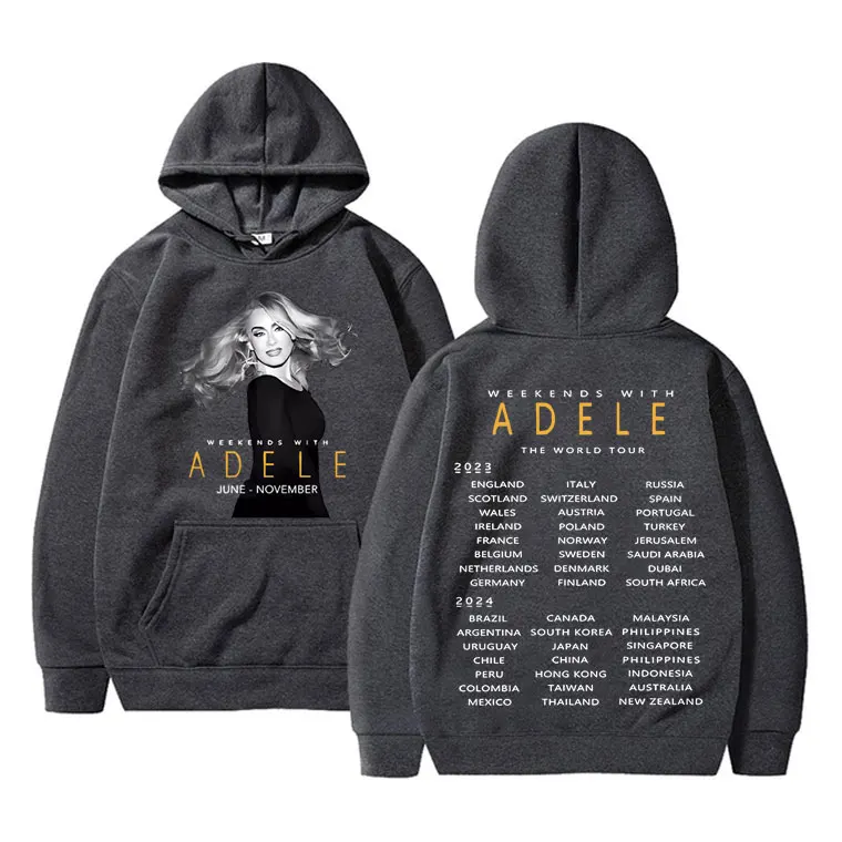 Britain Popular Singer Adele Weekeds with Adele The World Tour Hoodie Men Women Fashion Casual Sweatshirt Male Oversized Hoodies