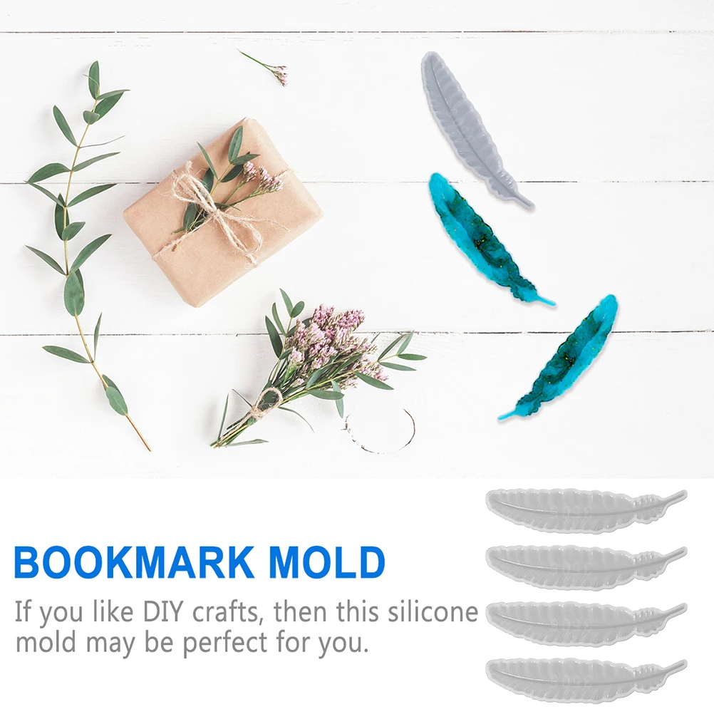 

4pcs Bookmark Molds for DIY Crafts Epoxy Resin Silicone Mold Diy Bookmark Mold Jewelry Making Classic Style Bookmarks