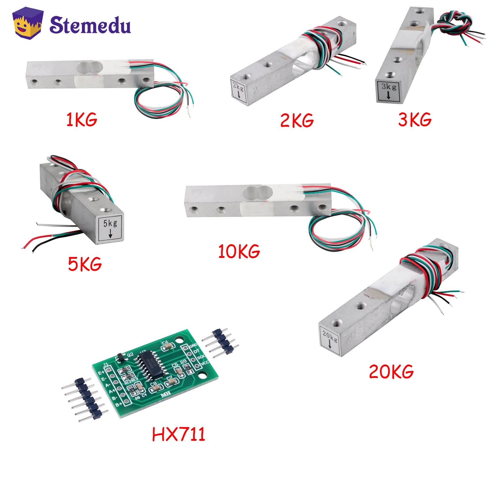 

YZC-133 Portable Weighing Sensor 1KG 2KG 3KG 5KG 10KG 20KG Weight Sensor Load Cell HX711 AD Module for Arduino Electronic Scale