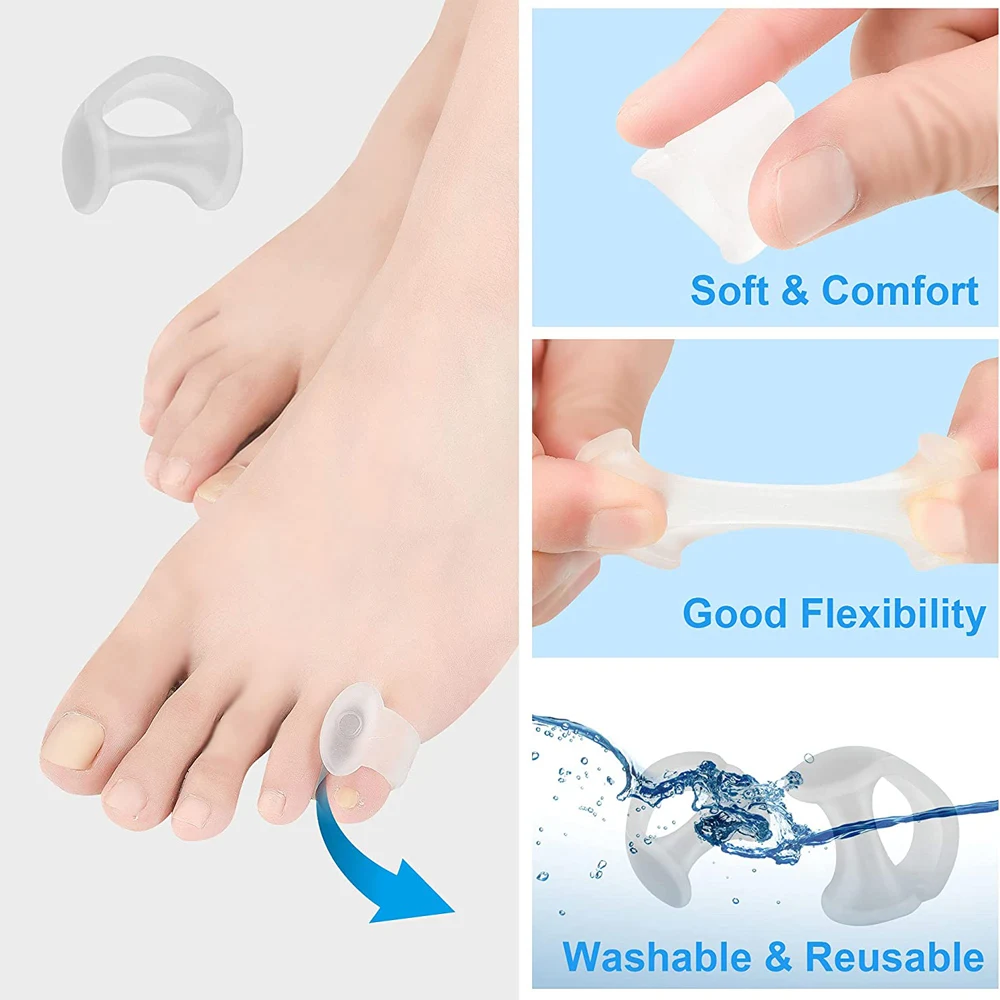 2pcs Toe Separator Bunion Corrector Silicone Foot Fingers Separators Hallux Valgus Toe Spacer Feet Care Protector Pedicure Tool