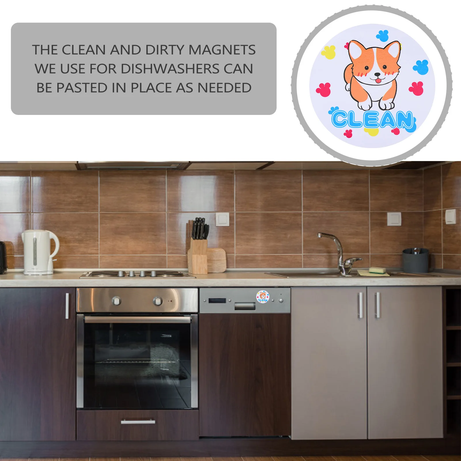 غسالة أطباق مغناطيسية، علامة قذرة نظيفة، لوحة مغناطيسية على الوجهين، تركيب بسيط لغرفة الغسيل، ملحقات غسالة الأطباق المتوافقة #1