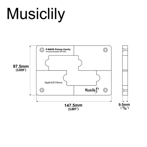 Imagen 2 del producto Modelos de enrutamiento de pastilla acrílica precisa CNC Musiclily Pro para bajos de precisión estándar