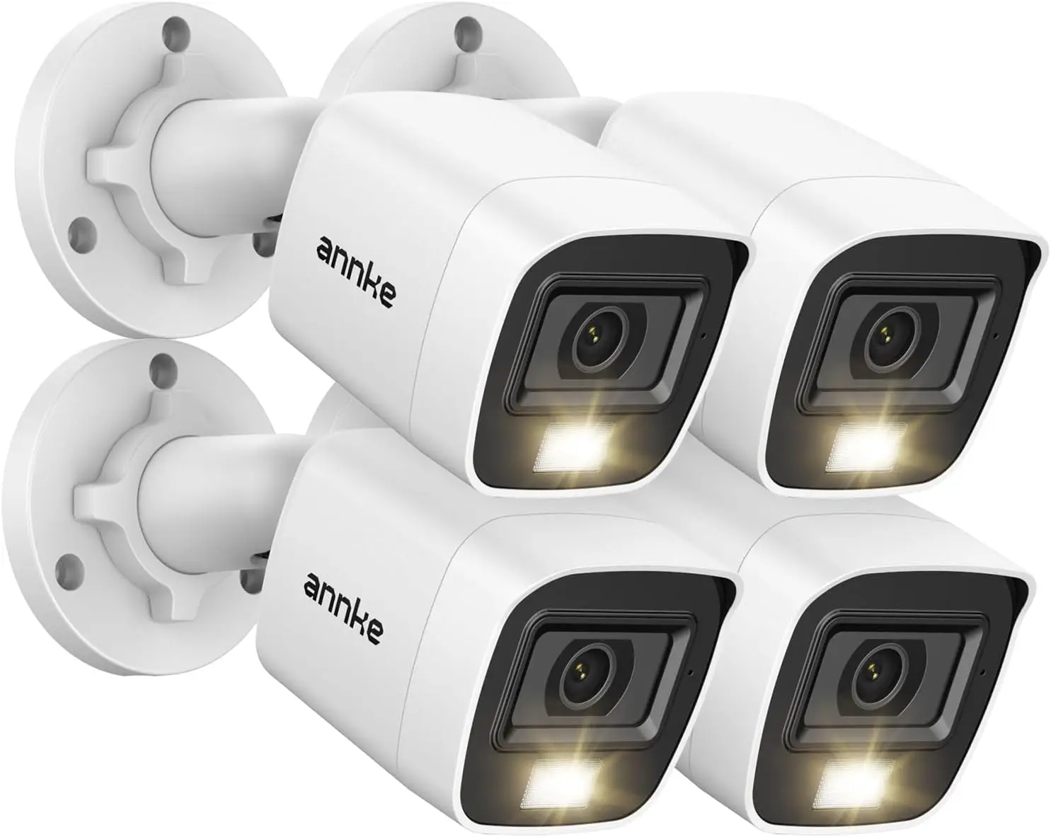 

Комплект из 4 проводных камер видеонаблюдения 1080P, уличная камера CCTV с интеллектуальной двойной подсветкой, защита от непогоды IP66 для домашнего видеонаблюдения