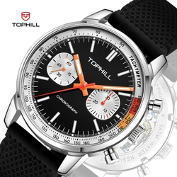 TOPHILL Casual chic Men's Watch with Seagull ST1901 Movement Wristwatch Mechanical Chronograph 1963 Sapphire Military Pilot