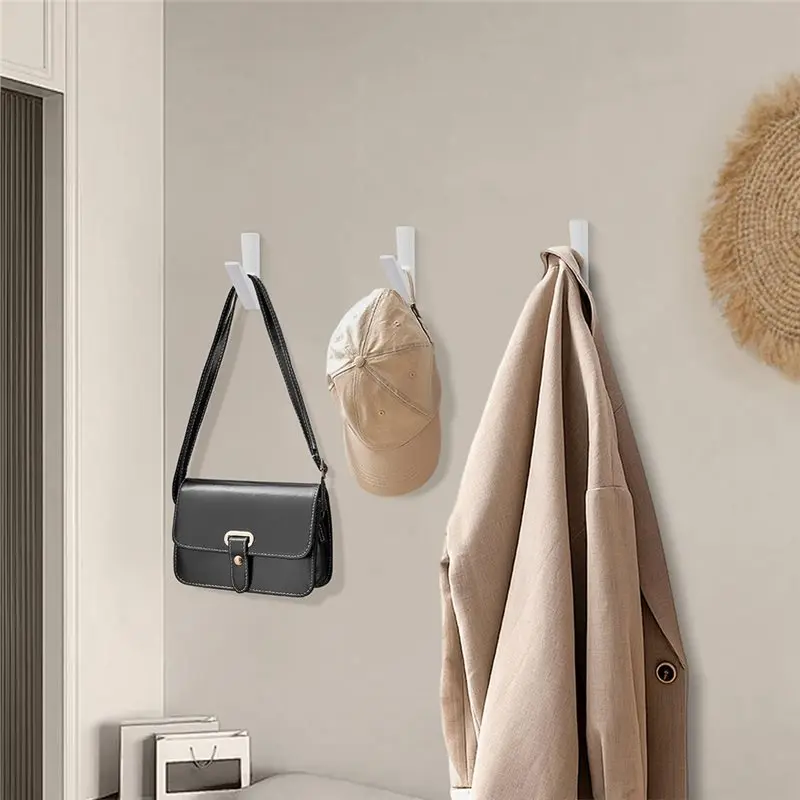 Aluminum Wall Hooks,4 Pcs, Coat Hooks For Clothes, Jackets, Towels- Shower, Bathroom, Kitchen, Bedroom Compatible