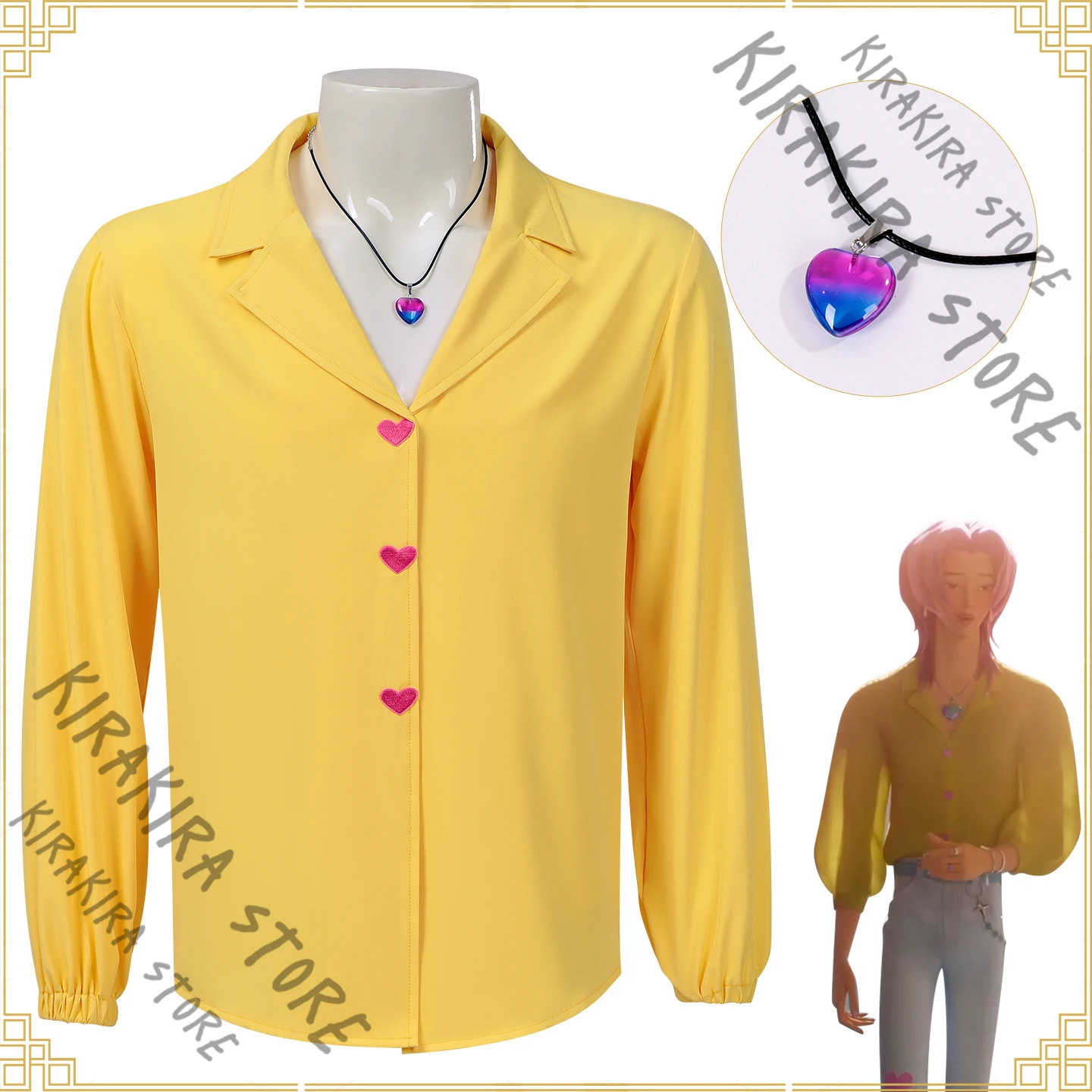 

Saja Boys Romance Shirt Clothes Cosplay Props KPop Demon Hunters Devil Boy Band Children Role-playing Costume Comic-con Necklace