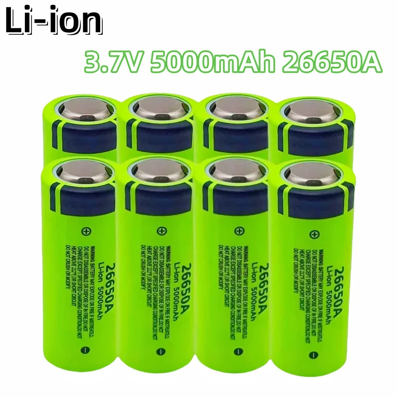 100% brand new,original,high-quality,true capacity 26650A 5000mAh 3.7V lithium-ion rechargeable battery 26650 flashlight