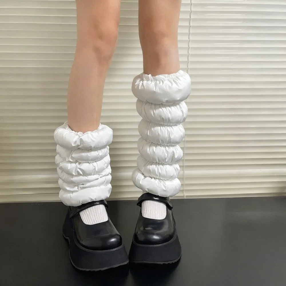 

Spicy Girl Thickened Down Cotton Leg Warmers Fluffy Solid Color Loose Socks Foot Cover Warm Mid-calf Boots Cover Streetwear
