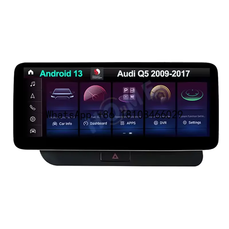 

10.25/12.5 "Android 13 Qualcomm LCD Touch Screen for Audi Q5 2009-2017 GPS Navigation Entertainment System Central Controller