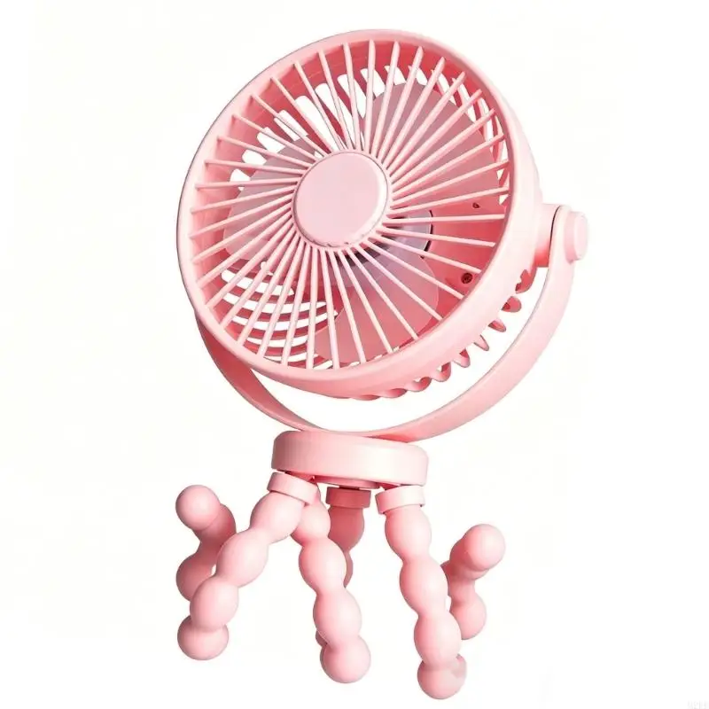 Flexible Mount Fan With 3 Speed configuration And 2000mAh Rechargeable Battery For Infant Seats And Flat face Use 