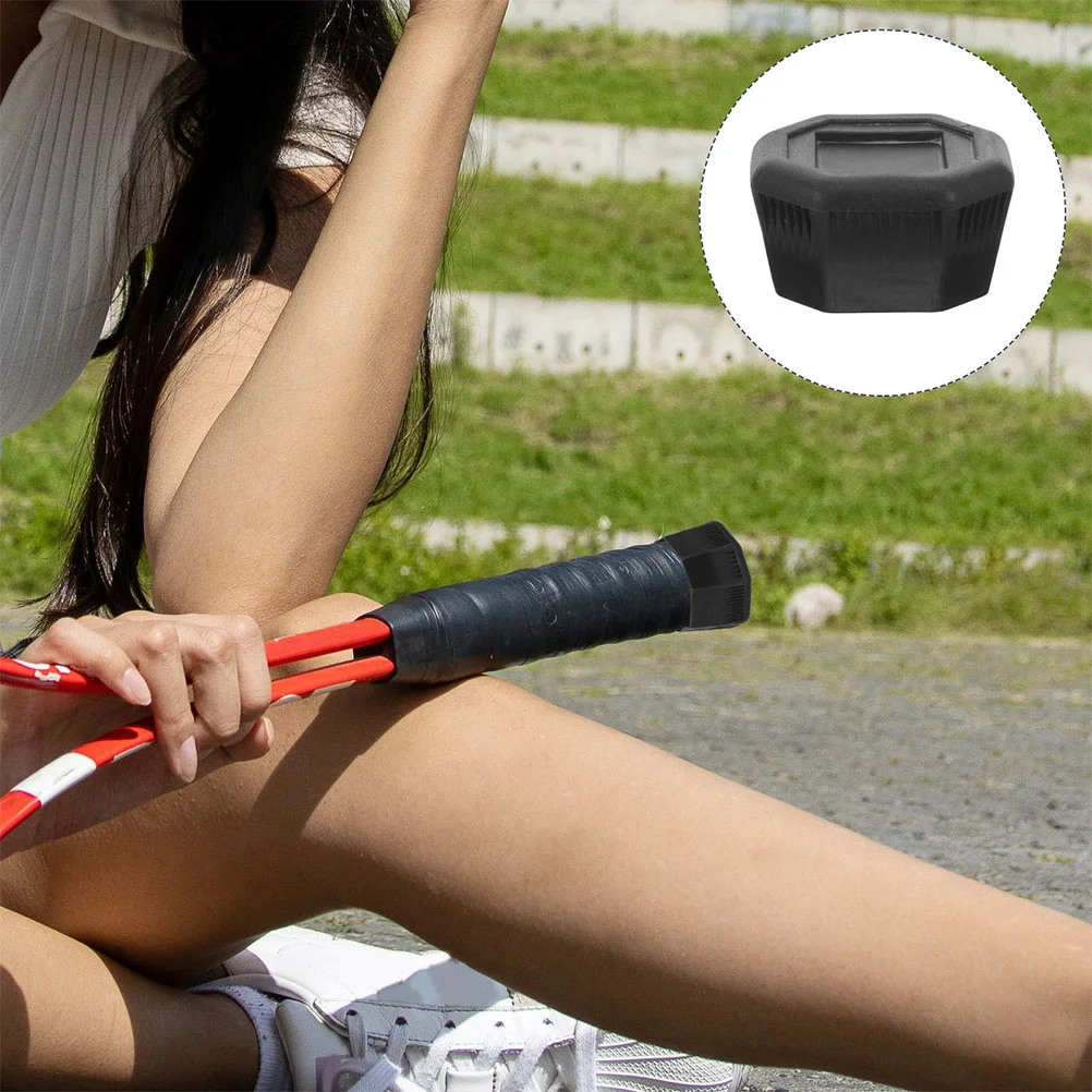 2 stuks tennisracket butt cap handvat cover comfortabel gemakkelijk vervanging universele pasvorm zwart