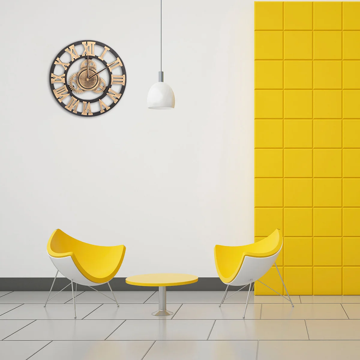 

Industrial Gear Wall Clock 30Cm Golden Decorative Hanging Clock For Living Room Bedroom Kitchen Retro Creative Wall Timepiece