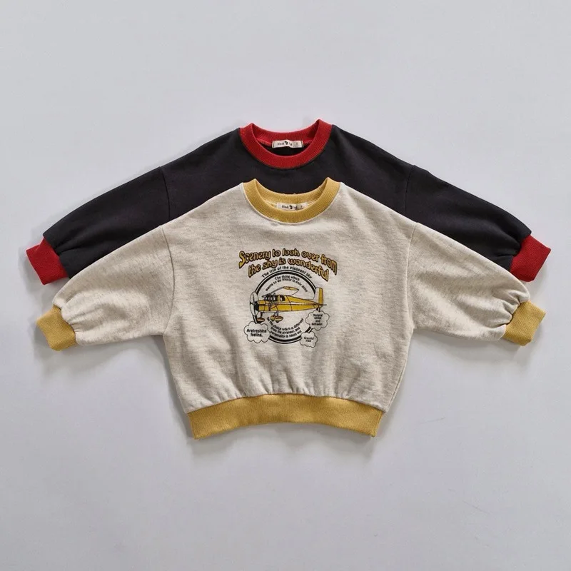 

2025 Autumn New Children Long Sleeve Sweatshirt Cartoon Print Boys Girls Casual Pullover Girls Loose Sweatshirt Kids Clothes