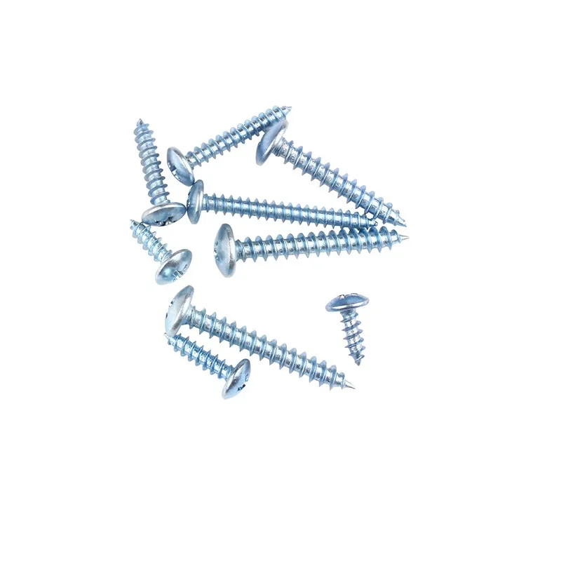 Large flat head blue zinc hardened cross umbrella head mushroom head self tapping screw TA pointed tail wood screw M3M4M5