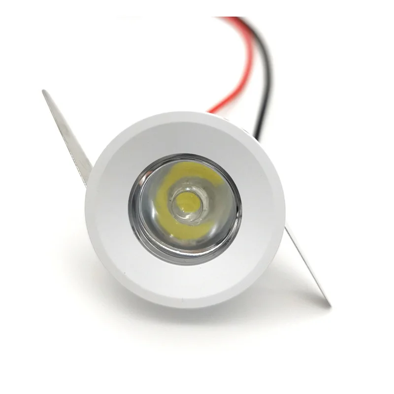 

12V 24V 5V LED Spotlight Cabinet Spot Light 1W Recessed Cupboard Showcase Downlight 30mm Cutout Ceiling Spotlight Bedroom Light