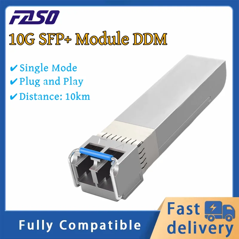 

10G SFP+ Fiber Optical Transceiver Module 1310nm 10km LC Single-Mode Duplex Compatible with Cisco UBNT Mikrotik Netgear Switch