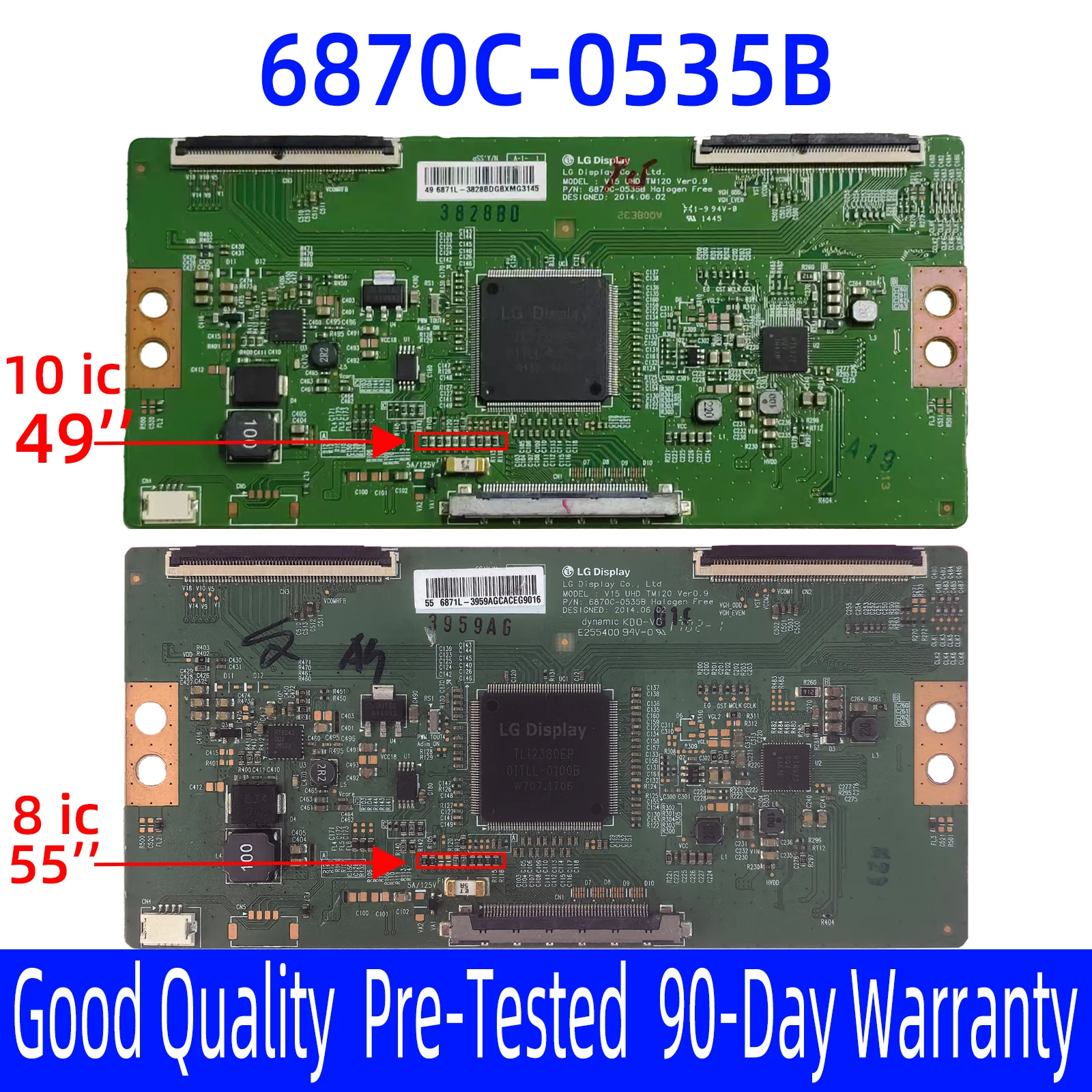 

Логическая плата 6870C-0535B, оригинальная T-Con V15 UHD TM120 Ver0.9, 55/49 дюймов, 4K светодиодная панель, ремонт основной платы