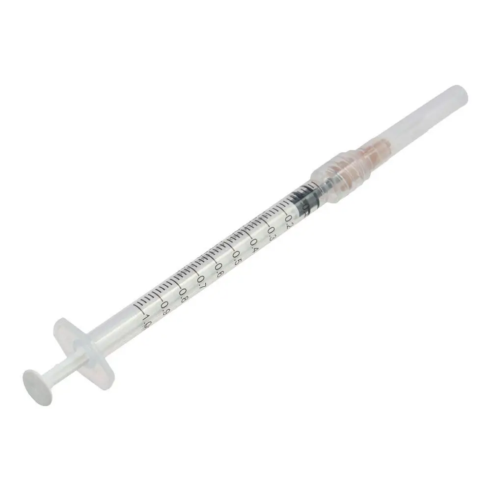 20Pack 1ml/cc Disposable Plastic Sterile Syringes with 25Ga Cap, for Scientific Labs, Industrial Adhesives, Individually Package