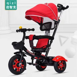 Baby Tricycle Bike 4 in 1 Children Bicycle Stroller Trolley Three 3 Wheels Baby Carriage Child Pram Buggy Pushchair 6 M~6 Y