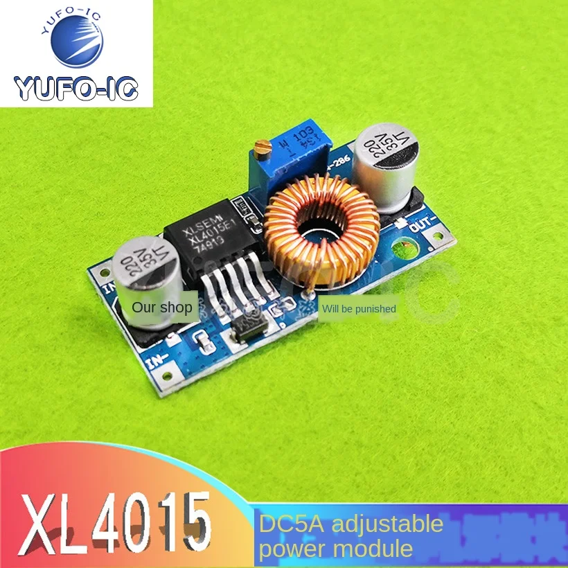 Free Ship 1PCS Xl4005 DC-DC Adjustable Step-down Module 5a 5~32V High Power 96% High Efficiency Far Exceeds 2596