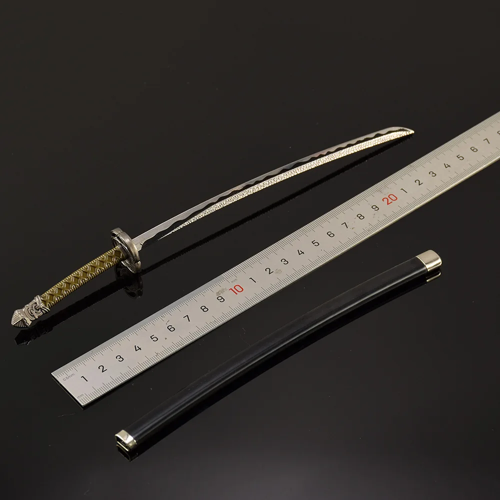 Moonveil Katana Samurai – jouet épée périphérique de jeu 26cm, mise à niveau du Snap intégré, modèle d'ornement artisanal entièrement en métal, Collection cadeau