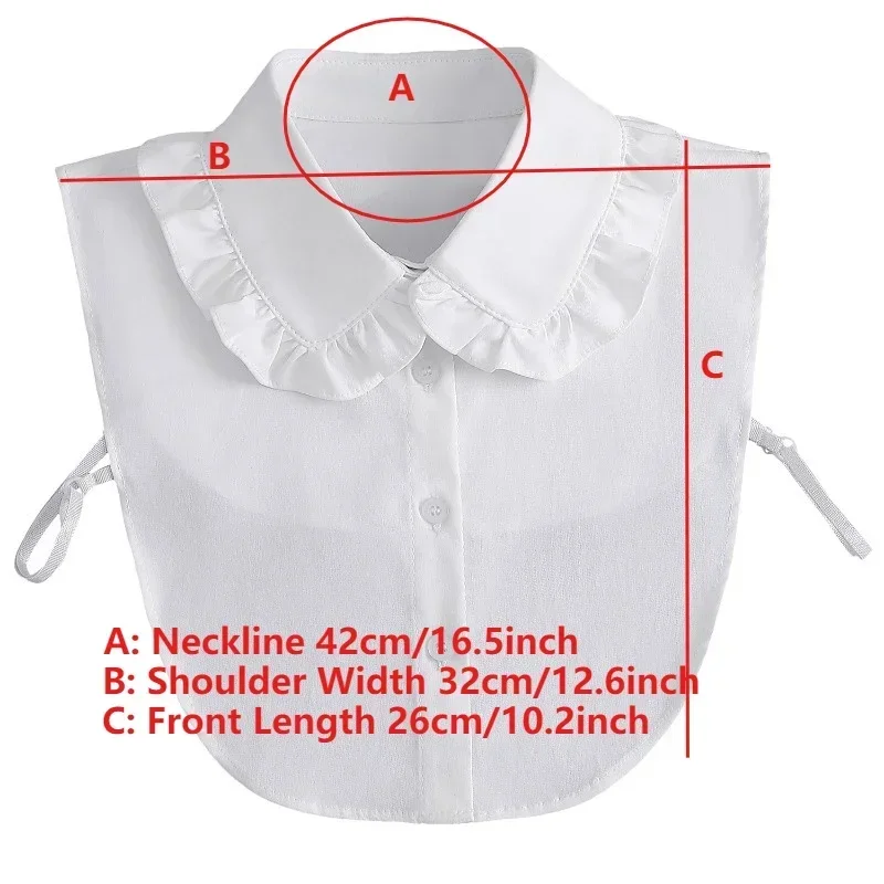 無地ホワイトハーフシャツフェイクカラーレディースブラウスセーター取り外し可能なシャツカラーフェイクラペルトップカラーデコレーション