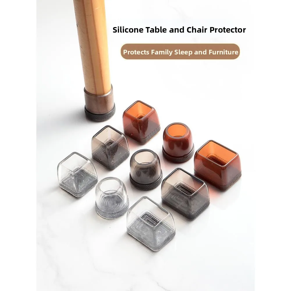 Silent Silicone Chair Foot Pads Table Chair Protective Covers Non-Slip Wear-Resistant Dining Table Leg Covers Cushion