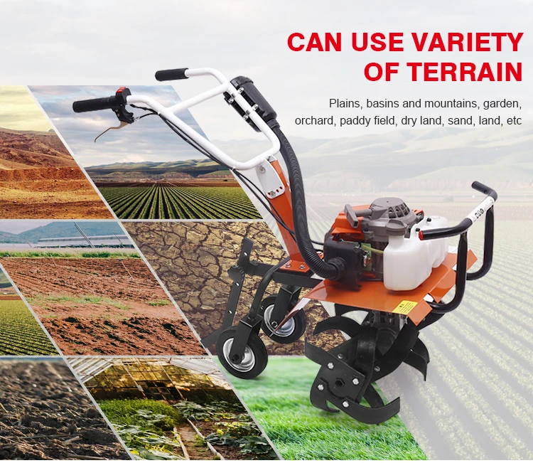 Mini coltivatore di potenza per motozappa 20252 tempi e 4 tempi con componente motore centrale