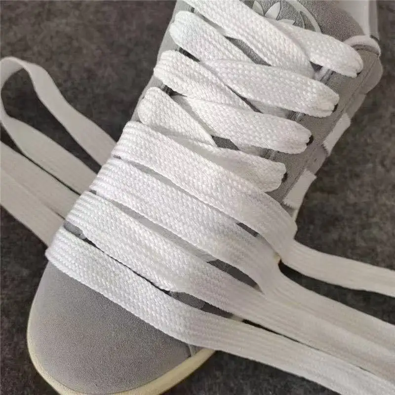 1 Paar 2 cm breite flache Schnürsenkel weiß schwarz Schnürsenkel für Sneaker Sport Casual Sport Schnürsenkel Frühling Herbst Schnürsenkel – Detail 5