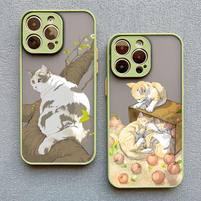 Niedliche Katzen-Blumen-Hülle für iPhone 17 16 15 14 Plus Pro Max 13 12 11 Pro Max Mini 16 Plus X XR XS Handyhüllen Stoßfeste Schutzhülle – Detail 9