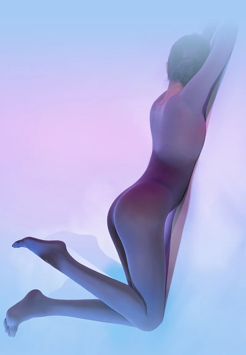 

High Elastic Sexy Bodysuit for Women Five Fingers Glove Thin Sheer See Through Tights Back Put Up Bodyhouse Shaping Leotard