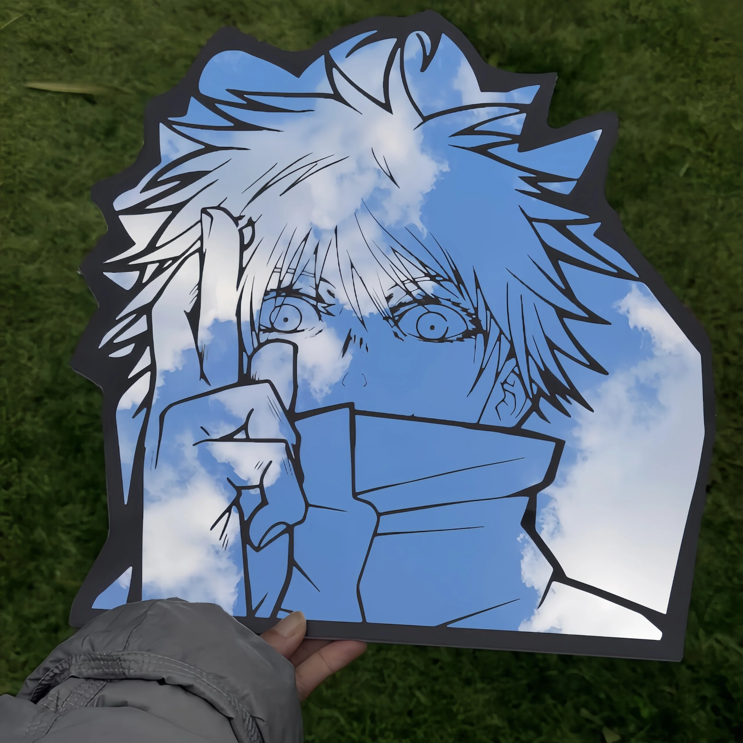 

Jujutsu Kaisen Gojo Mirror Handmade Anime Mirror Art, Aesthetic Wall Decor Unique Gift for Anime Fans Kids