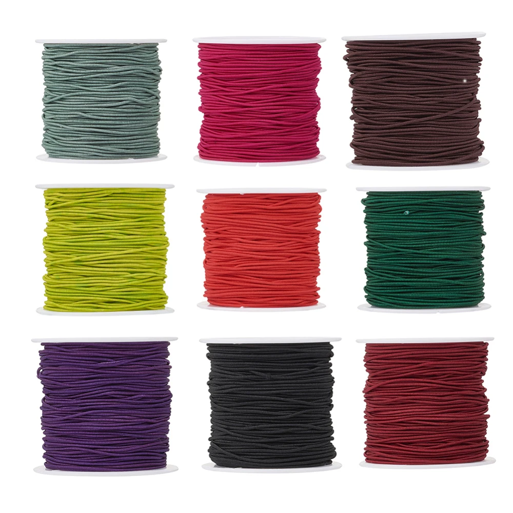10 Rolls 1mm Elastic Cord Random Mix Color Thread Material for Bracelet Necklace DIY Jewelry Sewing Handcrafted Making Supplies