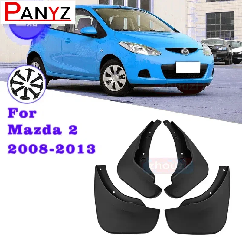 MudFlaps For Mazda 2 / Demio 2008-2013 2009 2010 Mud Flap Splash Guard Mudguards Front Rear Fender Auto Styline Car Accessories