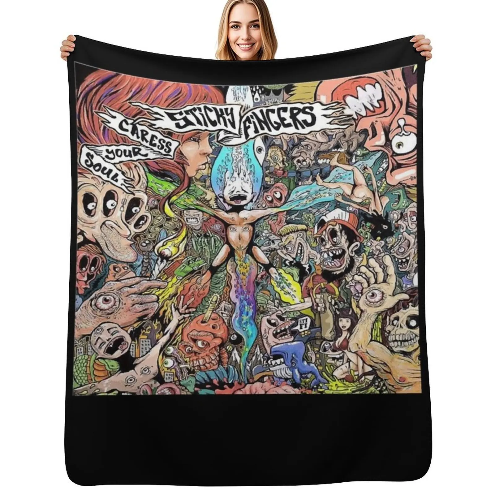 Sticky fingers caress your soul Throw Blanket Extra Large Throw Decorative Throw Large Heavy Decorative Sofa Comforter Blankets
