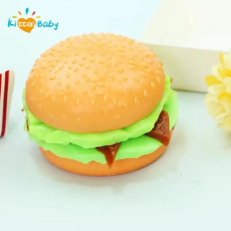 Burger Anti Stress Tearable 3D Squishys Hamburger Toys Stress Relief Toy Burger Stress Ball Squeeze Ball